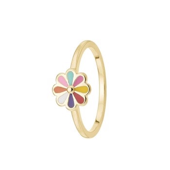 Aagaard Forgyldt sterling sølv Fingerring, Colourful Flower